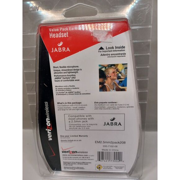 Verizon Wireless Jabra 2.5mm Jack Value Pack Earboom Headset Jabra Black New - Picture 4 of 6